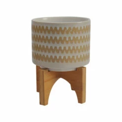 Cheap 🥰 Sagebrook Home Set Of 2 5, 8" Zig-zag Planter With Stand, White 10.5"H - 7.75" X 7.75" X 10.5" ✔️ -Sagebrook Home Online Shop unnamed file 1747