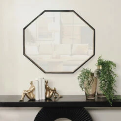 Brand new 💯 Sagebrook Home Metal, 32x28 Octagonal Mirror, Black, Gld 28.0"H - 32.0" X 1.0" X 28.0" ❤️