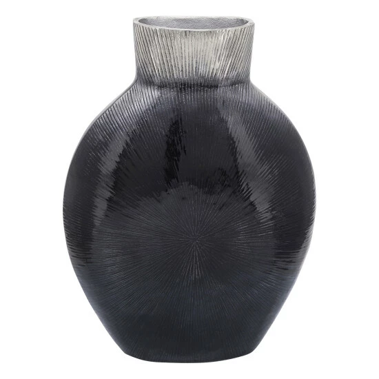 Best deal ⭐ Sagebrook Home 16" Ribbed Metal Vase, 2-tone Black 15.5"H 🛒 5 Best deal ⭐ Sagebrook Home 16" Ribbed Metal Vase, 2-tone Black 15.5"H 🛒 - Image 3