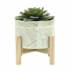 Cheapest ⌛ Sagebrook Home 6" Ceramic Planter With Wood Stand, Green Mix 7"H - 6.0" X 6.0" X 7.0" ⭐ -Sagebrook Home Online Shop unnamed file 1816