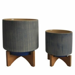 Brand new 🌟 Sagebrook Home Set Of 2 8, 10" Mesh Planter With Stand, Blue 12.0"H - 10.0" X 10.0" X 12.0" ❤️