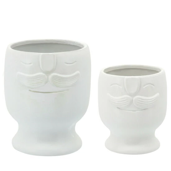 Top 10 π Sagebrook Home Set Of 2 Face Planter 6, 7", White 8.0"H - 7.0" X 7.0" X 8.0" π 4 Top 10 π Sagebrook Home Set Of 2 Face Planter 6, 7", White 8.0"H - 7.0" X 7.0" X 8.0" π - Image 2