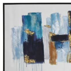 Budget 💯 Sagebrook Home 64x32 Handpainted Abstract Canvas, Blue, Gold 32.0"H ⌛ -Sagebrook Home Online Shop unnamed file 1876