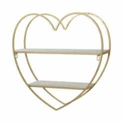 Cheapest 😉 Sagebrook Home Metal, Wood 2 Tier Heart Wall Shelf, White, Gold 20"H - 20.0" X 5.0" X 20.0" ⭐ -Sagebrook Home Online Shop unnamed file 1882