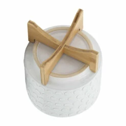 Best Pirce 🔥 Sagebrook Home Ceramic 10" Planter On Wooden Stand, Ivory 12.0"H - 10.0" X 10.0" X 12.0" 😍 -Sagebrook Home Online Shop unnamed file 1928