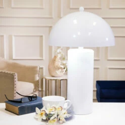 Best reviews of ⌛ Sagebrook Home Metal 22" Dome Table Lamp, White 22.0"H - 13.75" X 13.75" X 22.0" 💯