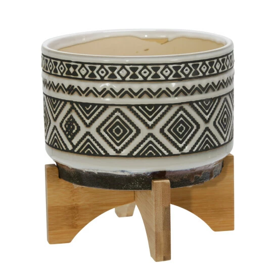 Brand new π Sagebrook Home Ceramic 7" Diamond Planter On Stand, Ivory 8"H - 7.0" X 7.0" X 8.0" β 4 Brand new π Sagebrook Home Ceramic 7" Diamond Planter On Stand, Ivory 8"H - 7.0" X 7.0" X 8.0" β - Image 2