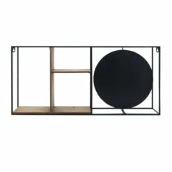 Best Pirce 🔔 Sagebrook Home Metal, Wood 34"l Wall Shelf With Mirror, Black, Brow 16.0"H - 34.0" X 5.5" X 16.0" ❤️ -Sagebrook Home Online Shop unnamed file 1995