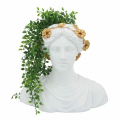 Coupon ⌛ Sagebrook Home Resin, 15"h Flower Lady Bust Planter, White, Gold 15.0"H - 16.0" X 10.0" X 15.0" ✔️ -Sagebrook Home Online Shop unnamed file 2031
