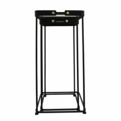 Budget 🥰 Sagebrook Home Metal, Set Of 2 23, 25"h Square Side Tables With Smokey Gl 25.0"H - 13.0" X 12.0" X 25.0" ⭐ -Sagebrook Home Online Shop unnamed file 2040