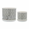 Buy 😀 Sagebrook Home Ceramic Set Of 2 6, 8" Dotted Zigzag Planter With Saucer , Iv 7.0"H - 8.0" X 8.0" X 7.0" 🔔 -Sagebrook Home Online Shop unnamed file 2041
