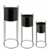 Best Sale 🛒 Sagebrook Home Metal Set Of 3 8, 10, 12" Round Planters With Stand, Black 32.0"H - 11.0" X 11.0" X 32.0" ⭐ -Sagebrook Home Online Shop unnamed file 2069
