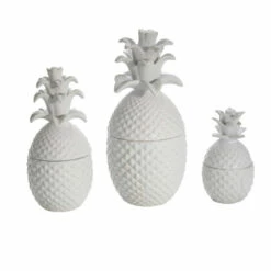 Best Sale 🌟 Sagebrook Home Ec, White Pineapple Jar 8.75" 8.75"H - 4.0" X 4.0" X 8.75" ✔️ -Sagebrook Home Online Shop unnamed file 207
