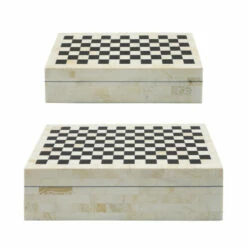 Hot Sale 🥰 Sagebrook Home Resin Set Of 2 Checkered Boxes, Black, White 4"H - 12.0" X 8.0" X 4.0" ✔️ 10 Hot Sale 🥰 Sagebrook Home Resin Set Of 2 Checkered Boxes, Black, White 4"H - 12.0" X 8.0" X 4.0" ✔️ -Sagebrook Home Online Shop unnamed file 2082