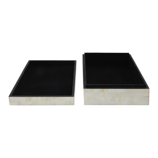 Hot Sale 🥰 Sagebrook Home Resin Set Of 2 Checkered Boxes, Black, White 4"H - 12.0" X 8.0" X 4.0" ✔️ 7 Hot Sale 🥰 Sagebrook Home Resin Set Of 2 Checkered Boxes, Black, White 4"H - 12.0" X 8.0" X 4.0" ✔️ - Image 5