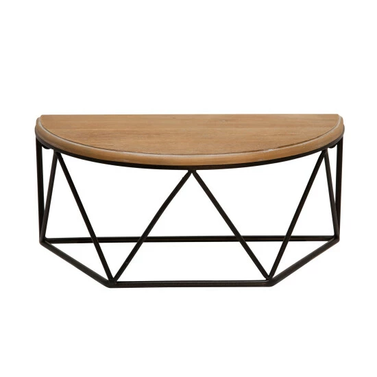 Promo ๐ Sagebrook Home Wood , Metal 16" L Demilune Wall Shelf, Brown 7.0"H - 16.0" X 8.0" X 7.0" โค๏ธ 3 Promo ๐ Sagebrook Home Wood , Metal 16" L Demilune Wall Shelf, Brown 7.0"H - 16.0" X 8.0" X 7.0" โค๏ธ