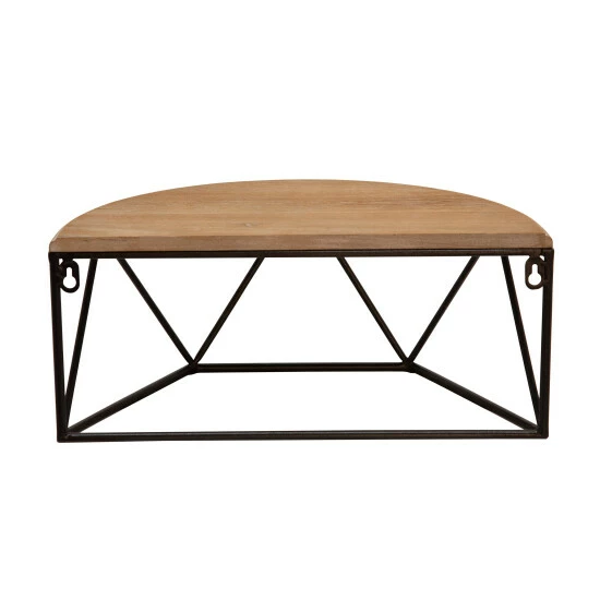 Promo ๐ Sagebrook Home Wood , Metal 16" L Demilune Wall Shelf, Brown 7.0"H - 16.0" X 8.0" X 7.0" โค๏ธ 4 Promo ๐ Sagebrook Home Wood , Metal 16" L Demilune Wall Shelf, Brown 7.0"H - 16.0" X 8.0" X 7.0" โค๏ธ - Image 2