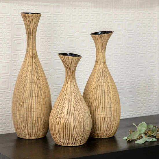 Brand new π Sagebrook Home 13"h Sorori Vase, Beige 13"H π― 3 Brand new π Sagebrook Home 13"h Sorori Vase, Beige 13"H π―