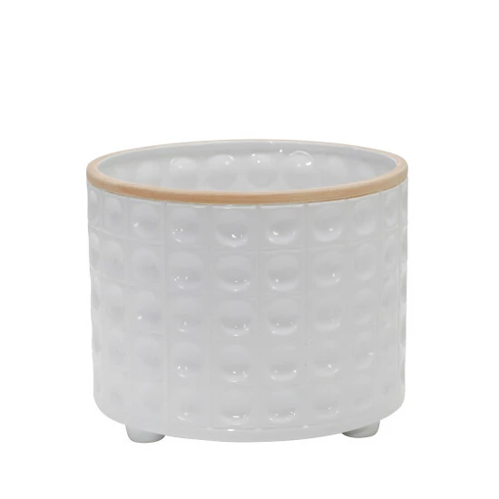 Promo ๐ Sagebrook Home Set Of 2 Ceramic Dimpled Footed Planter 10, 12", White 11"H - 12.0" X 12.0" X 11.0" โญ 4 Promo ๐ Sagebrook Home Set Of 2 Ceramic Dimpled Footed Planter 10, 12", White 11"H - 12.0" X 12.0" X 11.0" โญ - Image 2