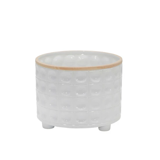 Promo ๐ Sagebrook Home Set Of 2 Ceramic Dimpled Footed Planter 10, 12", White 11"H - 12.0" X 12.0" X 11.0" โญ 5 Promo ๐ Sagebrook Home Set Of 2 Ceramic Dimpled Footed Planter 10, 12", White 11"H - 12.0" X 12.0" X 11.0" โญ - Image 3