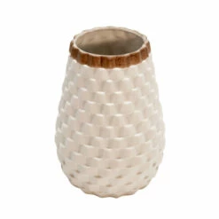 New 😉 Sagebrook Home 9" Textured Vase, White 9"H 🛒