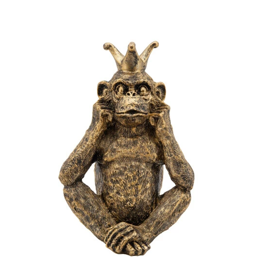Brand new ๐ฅ Sagebrook Home Set Of 3 No Speak, Hear Or See Monkeys With Crown, Gold 10"H - 8.0" X 6.0" X 10.0" ๐ฏ 6 Brand new ๐ฅ Sagebrook Home Set Of 3 No Speak, Hear Or See Monkeys With Crown, Gold 10"H - 8.0" X 6.0" X 10.0" ๐ฏ - Image 4