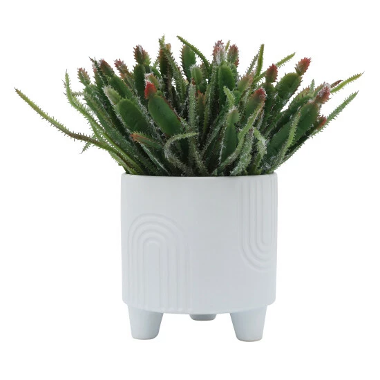 Promo 🤩 Sagebrook Home Ceramic Set Of 2 6, 8" Bravais Footed Planters, White 8.0"H - 8.0" X 8.0" X 8.0" ⭐ 5 Promo 🤩 Sagebrook Home Ceramic Set Of 2 6, 8" Bravais Footed Planters, White 8.0"H - 8.0" X 8.0" X 8.0" ⭐ - Image 3