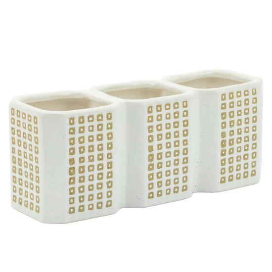 Top 10 π― Sagebrook Home 3-cup Dotted Pen Holder, Beige 4.0"H - 10.0" X 3.0" X 4.0" π 4 Top 10 π― Sagebrook Home 3-cup Dotted Pen Holder, Beige 4.0"H - 10.0" X 3.0" X 4.0" π - Image 2