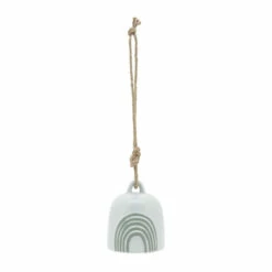 Wholesale 🔔 Sagebrook Home Ceramic 4" Hanging Bell Rainbow, White, Green 4.0"H 🧨