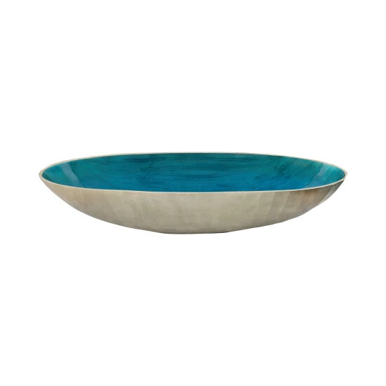Discount ๐ Sagebrook Home Set Of 2 Aluminum 22, 24" Oval Bowl, Aqua 6.0"H - 24.0" X 7.0" X 6.0" ๐ 5 Discount ๐ Sagebrook Home Set Of 2 Aluminum 22, 24" Oval Bowl, Aqua 6.0"H - 24.0" X 7.0" X 6.0" ๐ - Image 3