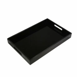 Wholesale 🛒 Sagebrook Home Black Wood, Glass Tray 2"H - 17.75" X 11.75" X 2.0" 🥰