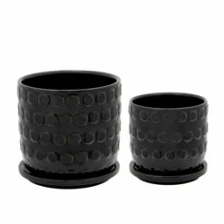 Outlet ✔️ Sagebrook Home 6" Bubble Planter With Saucer, Black 6"H - 6.0" X 6.0" X 6.0" ⌛ -Sagebrook Home Online Shop unnamed file 2274