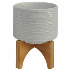 Buy ✨ Sagebrook Home Ceramic Set Of 2 5, 8" Planter On Stand, Speckled White 11.0"H - 8.0" X 8.0" X 11.0" 🤩 -Sagebrook Home Online Shop unnamed file 2303