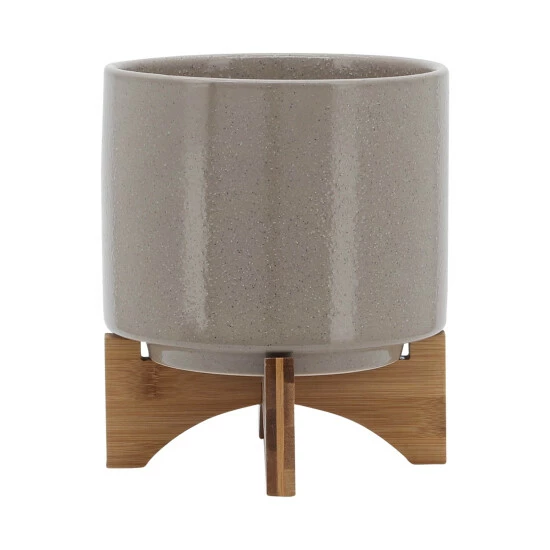 Best Pirce ๐ Sagebrook Home 8" Planter With Wood Stand, Beige 9.0"H - 8.0" X 8.0" X 9.0" ๐คฉ 4 Best Pirce ๐ Sagebrook Home 8" Planter With Wood Stand, Beige 9.0"H - 8.0" X 8.0" X 9.0" ๐คฉ - Image 2