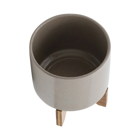 Best Pirce ๐ Sagebrook Home 8" Planter With Wood Stand, Beige 9.0"H - 8.0" X 8.0" X 9.0" ๐คฉ 6 Best Pirce ๐ Sagebrook Home 8" Planter With Wood Stand, Beige 9.0"H - 8.0" X 8.0" X 9.0" ๐คฉ - Image 4