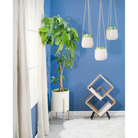 Budget 😍 Sagebrook Home Ceramic 6" Hanging Planter,beige 6.5"H - 7.0" X 7.0" X 6.5" 🌟 3 Budget 😍 Sagebrook Home Ceramic 6" Hanging Planter,beige 6.5"H - 7.0" X 7.0" X 6.5" 🌟