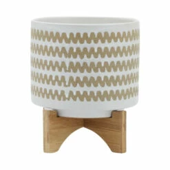 Best reviews of ๐ฏ Sagebrook Home 8" Zig-zag Planter With Stand, White 9.0"H - 8.0" X 8.0" X 9.0" โ๏ธ
