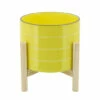 Best Sale ✔️ Sagebrook Home 8" Striped Planter With Wood Stand, Yellow 9.0"H - 8.0" X 8.0" X 9.0" 😉 -Sagebrook Home Online Shop unnamed file 2350