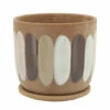 Coupon 🛒 Sagebrook Home 8" Stripes Planter With Saucer, Tan 7.0"H - 8.0" X 8.0" X 7.0" 👍 -Sagebrook Home Online Shop unnamed file 2357
