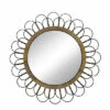 New ⌛ Sagebrook Home 36" Daisy Wall Mirror, Black 37"H - 36.0" X 2.0" X 37.0" ❤️