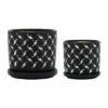 Flash Sale 🔔 Sagebrook Home Set Of 2 5, 6" Dots Planter With Saucer, Black 5.0"H - 6.0" X 6.0" X 5.0" 🧨 -Sagebrook Home Online Shop unnamed file 2380