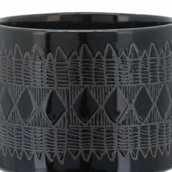 Coupon 🎉 Sagebrook Home Ceramic Set Of 2 8, 10" Aztec Planter On Wooden Stand,black 12.0"H - 10.0" X 10.0" X 12.0" 🎁 -Sagebrook Home Online Shop unnamed file 2391