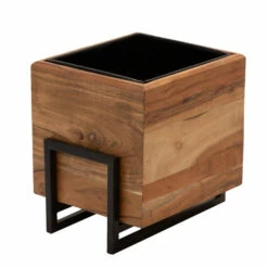 Best deal ❤️ Sagebrook Home Set Of 2 Wood, Metal 7, 10" Square Planters, Brown, Black 10"H - 10.0" X 8.0" X 10.0" 👍 -Sagebrook Home Online Shop unnamed file 2403