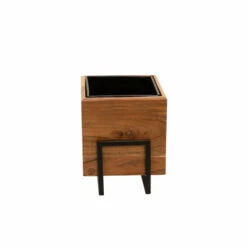 Best deal ❤️ Sagebrook Home Set Of 2 Wood, Metal 7, 10" Square Planters, Brown, Black 10"H - 10.0" X 8.0" X 10.0" 👍 -Sagebrook Home Online Shop unnamed file 2405
