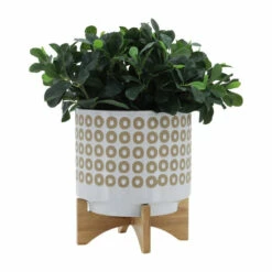 Hot Sale 🔥 Sagebrook Home 10" Circles Planter With Stand, White 12.0"H - 10.0" X 10.0" X 12.0" 🎉 -Sagebrook Home Online Shop unnamed file 2421