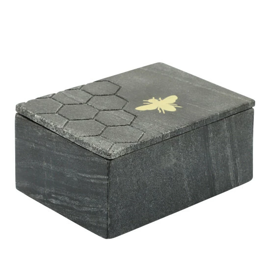 Best Sale ✔️ Sagebrook Home Marble 7x5 Marble Box With Bee Accent, Black 3.0"H - 7.0" X 5.0" X 3.0" ✨ 3 Best Sale ✔️ Sagebrook Home Marble 7x5 Marble Box With Bee Accent, Black 3.0"H - 7.0" X 5.0" X 3.0" ✨