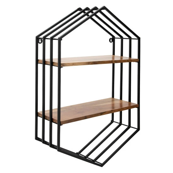 Outlet ๐ Sagebrook Home Metal, Wood 32"h Hexagon Wall Shelf, Brown 32"H - 20.0" X 8.0" X 32.0" ๐คฉ 5 Outlet ๐ Sagebrook Home Metal, Wood 32"h Hexagon Wall Shelf, Brown 32"H - 20.0" X 8.0" X 32.0" ๐คฉ - Image 3