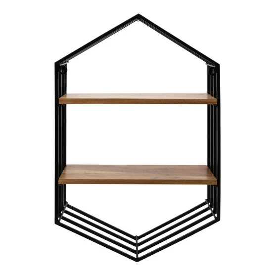 Outlet ๐ Sagebrook Home Metal, Wood 32"h Hexagon Wall Shelf, Brown 32"H - 20.0" X 8.0" X 32.0" ๐คฉ 7 Outlet ๐ Sagebrook Home Metal, Wood 32"h Hexagon Wall Shelf, Brown 32"H - 20.0" X 8.0" X 32.0" ๐คฉ - Image 5