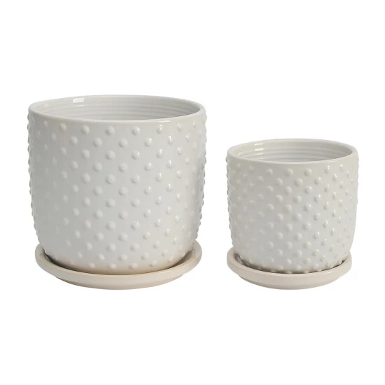 Hot Sale ๐ Sagebrook Home Set Of 2 5, 6" Tiny Dots Planter With Saucer, White 6.0"H - 6.0" X 6.0" X 6.0" ๐ 3 Hot Sale ๐ Sagebrook Home Set Of 2 5, 6" Tiny Dots Planter With Saucer, White 6.0"H - 6.0" X 6.0" X 6.0" ๐