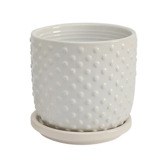 Hot Sale ๐ Sagebrook Home Set Of 2 5, 6" Tiny Dots Planter With Saucer, White 6.0"H - 6.0" X 6.0" X 6.0" ๐ 5 Hot Sale ๐ Sagebrook Home Set Of 2 5, 6" Tiny Dots Planter With Saucer, White 6.0"H - 6.0" X 6.0" X 6.0" ๐ - Image 3